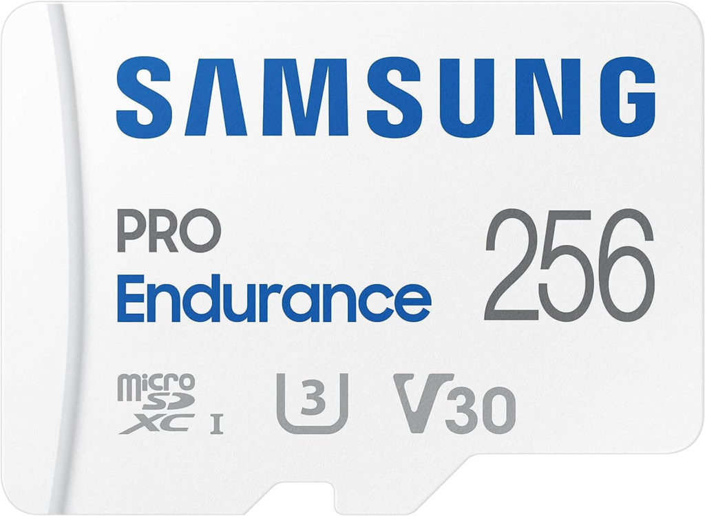 image of samsung pro endurance 256 microSD card