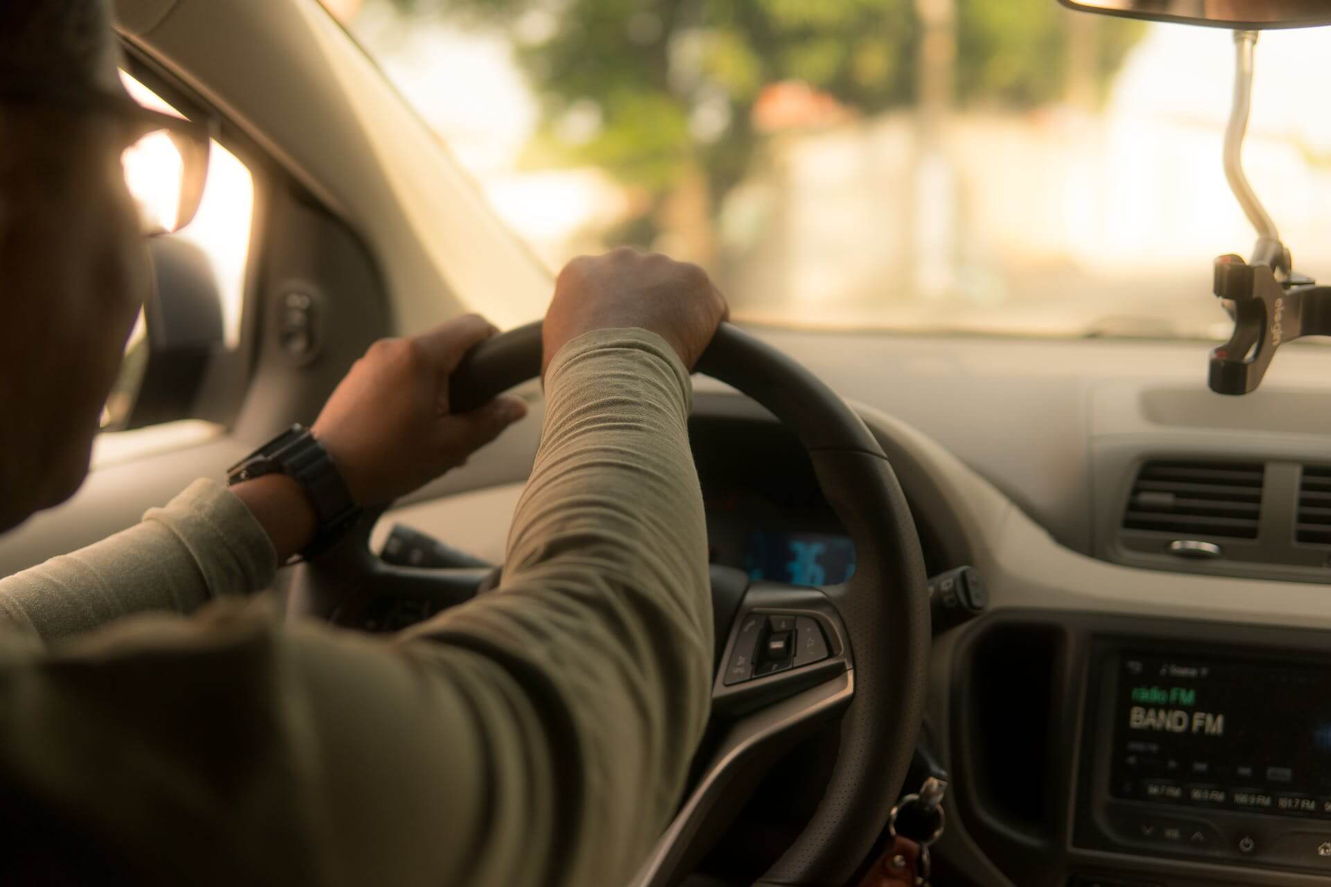 man driving uber